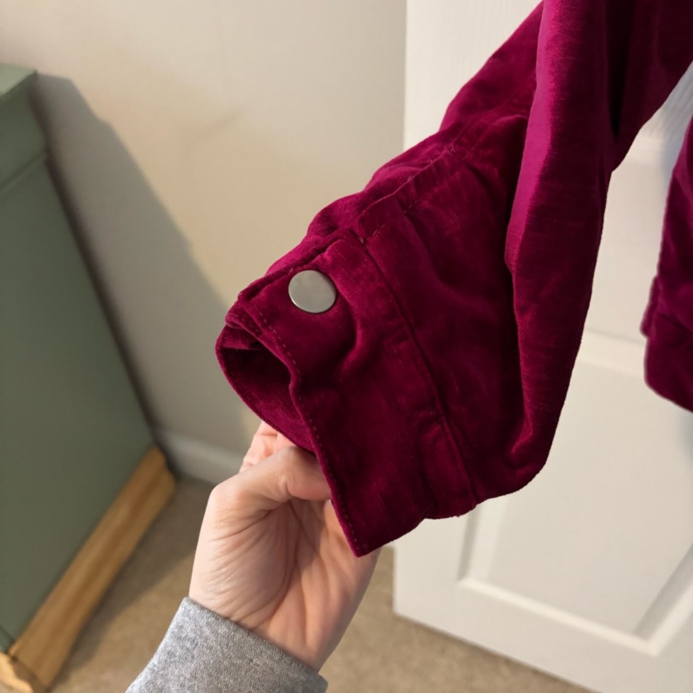 Free‎ People ‘Velvet Trucker Jacket’ In Pink Size XS/S Sold Out - Picture 3 of 7